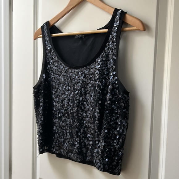 EXPRESS Sequin Crop Tank Top Size L - Picture 2 of 10